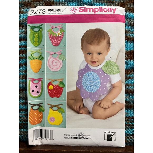 Simplicity Sewing pattern 2273 baby novelty bib pattern fruit veggies - Picture 1 of 5